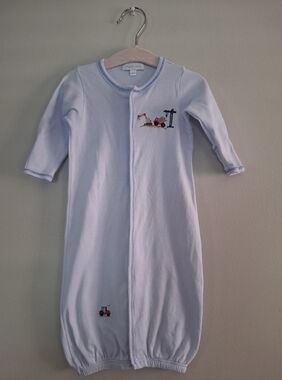 Magnolia Baby Construction Pima Cotton Convertible Gown Size Sm(3m)